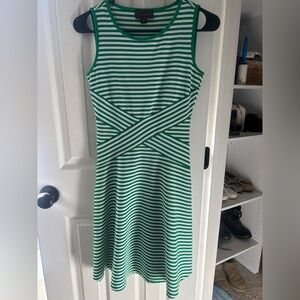 Chic Green Striped Midi Dress